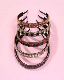 bling diamond headband for women luxury designer colorful diamonds bride wedding engagement headbands crystal hair band jewelry lo2608297