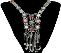 Pendant Necklaces Retro Ethnic Style Long Tassel Sweater Chain Lady Jewellery Exaggerated Women Bohemian Crystal Colourful Choker Bij9061237