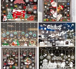 Wall Stickers Merry Christmas Window Stickers Santa Claus Christmas Wall Window Decorations for Home Happy Year Removable Sticker 4427014