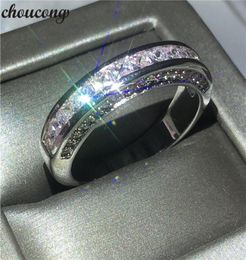 choucong Trendy Princess cut Diamond ring White gold filled Engagement Wedding Band Rings For Women Men bijoux Gift9951101