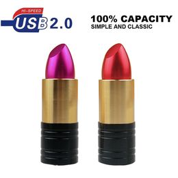 Lipstick model USB Flash Drive 8GB 16GB 32GB 64GB 128GB Red & Rose Red lipstick Pendrive Pen drive Storage Disc Memory Stick U Disc