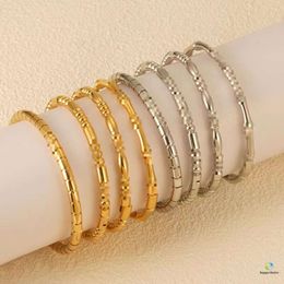 Bracelet Designer Bracelet Bamboo Joint Titanium Steel Plain Face Bracelet Instagram Popular Solid Bracelet Wholesale