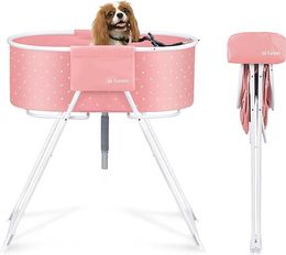 Dog Bath Tub and Wash Station for Bathing Shower and Grooming, Elevated Foldable and Portable, Indoor and Outdoor, for Small and Medium Size Dogs, Cats and Other Pet