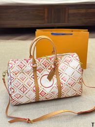 Women Luxurys Designers Travel totes Bags Sunrise Pastel Handbag Gradient Shouder Shoping Ladies Handbags 45cm