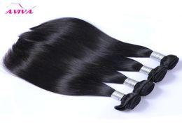 Mongolian Straight Virgin Hair Weave Bundles Unprocessed Mongolian Remy Human Hair Wefts Natural Black Extensions 100gPieces Tang8102714