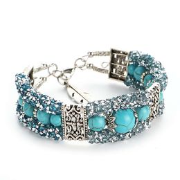 Designers Explode and Sell New Products Charm Bracelets Jiasha Turquoise Beads Wire Rings Bright Diamond Fashionable Womens Jewelry