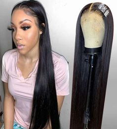 30 inch lace front human hair wigs 13x4 straight Pre Plucked Brazilian hd full frontal Wig3194819