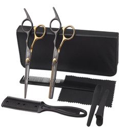 Hair Scissors Barber Hairdressing Set Professional Cutting Kit Thinning Scissor Comb Haircut Cloth Accessories5524623