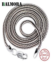 BALMORA Real 925 Sterling Silver Foxtail Chains Chokers Long Necklaces for Women Men for Pendant Jewelry 1632 Inches214G9139958