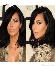 Kim Kardashian Style Bob Haar geschnitten menschlich brasilianische Haarspitze Vorderperücke Kurzwellige volle Spitze menschliche Haar Perücke für schwarze Frauen2087296