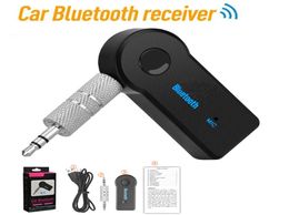 Universal 3.5mm Bluetooth Transmitters Car Kit A2DP Wireless AUX o Music Receiver Adapter Handsfree For Smart Phone MP3 With Retail Box9163143