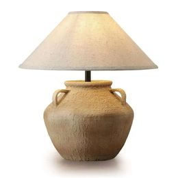 Wholesale Table Lamps for Bedroom Clay Pot Base Table Lamp Ceramic Decoration Desk Lights