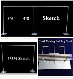 3M6M Wedding Decor Drapery Pipe StandPiping frame for drape Stainess Steel Backdrop Stand9261943
