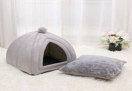 Warm Cat Bed Removable Pet Cats House Foldable Dog Beds Nonslip Bottom Pet Beds Tent Washable Cats Nest Puppy Dog Kennel 2107136607741
