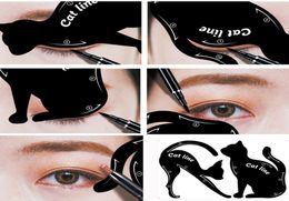 2Pcs Women Cat Line Eyeliner Stencils Pro Eye Makeup Tool Eye Template Shaper Model Easy to make up Cosmetic maquiagem8669818