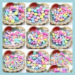 Acrylic, Plastic, Lucite 35G Acrylic Jewellery Accessories Diy Handmade Materials Beads Spring Candy Mix Colour Scrub Granes Drop Delive Dhmhe