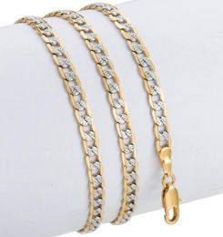 Gold Chains Necklaces Men Women Cuban Link Chain Male Necklace Fashion Men039s Jewelry Whole Gifts 4mm GN649870219