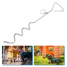 Dog Collars Hitch Tie Out Leash Stake For Dogs Pet Spiral Steel Wire Chrome Stainless Outdoor Tie-Out