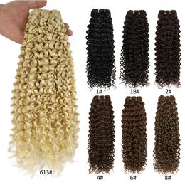 Full Head Thick Clip In Hair Extensions Human Hair Kinky Curly Hair Blonde Natural Black Blonde Clip Ins Hair Bundles 8pcs 70g 100g 120g 140g