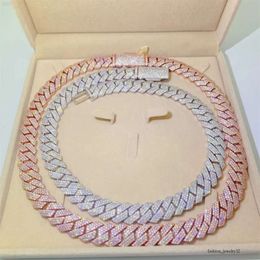S Sier Diamond 15 mm glawlos VVS Moissanit Halskette kubanische Ketten Halsketten Moissanit 327s