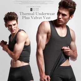 Men's Body Shapers 100p!Men Winter Plus Velvet&Body Sculpting Thermal Underwear Tops O-Neck Slim Bodywarmers Vest Elastic Tight Warm Big