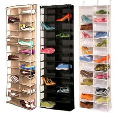 Household Useful 26 Pocket Shoe Rack Storage Organiser Holder Folding Door Closet Hanging Space Saver with 3 Color5537851