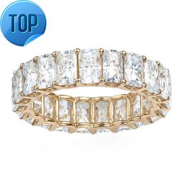AAA GEMS 14K/18K Gold Radiant Cut Engagement Ring Diamond Eternity Moissanite Ring Band for Women Wedding Design