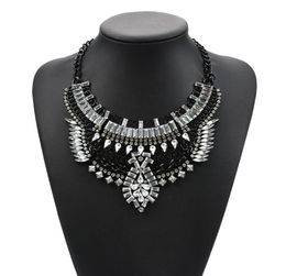 Black Silver Gold Crystal Statement Necklace Vintage Indian Jewellery Choker Necklaces Bib Collar Turkish for Women Accessary 1 Pc5290091