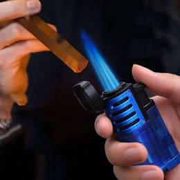 Wholesale Fancy Lighters For Cigarettes 3 Torch Lighters Jet Flame Cigar Lighter With Cigar Cutter For Christmas Gift