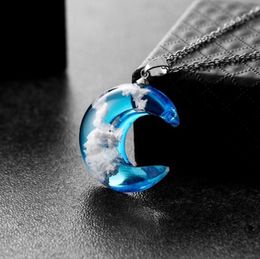 2020 Moon Pendant Necklace Design Fashion Jewelry Romantic Crystal Necklace For Women Female Gift Transparent Resin Necklaces4485250