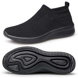 Herren Frühling Casual Sneaker Atmungsaktivem Ultraleicher Slip auf Schuhe Mesh Socken Mund joggen sportliche Dämpfung Big Größe 40-48