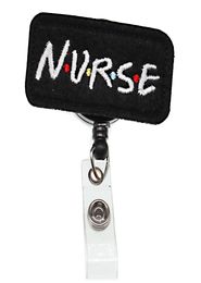 10pcslot Black Nurse Letter Felt ID Badges Card Holder Medical Retractable Reel Plastic id badge Holder Nurse yoyo badge reel9349177