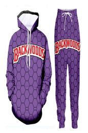 New MenWomens Backwoods Funny 3D Print Fashion Tracksuits Crewneck Hip Hop Sweatshirt and Pants 2 Pcs Set Hoodies T073611933