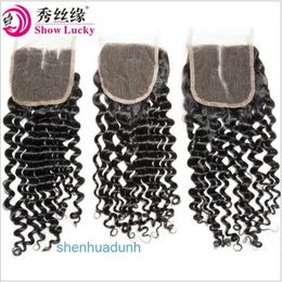Loose Deep Wave Lace Human Hair Wigs 4 4 deep wave curly closure real human hair lace accessories hair block