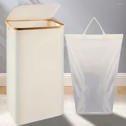 Laundry Bags Collapsible Clothes Hamper With Lid & Inner Bag Storage Basket Oxford Cloth Dirty Organiser For Bathroom Bedroom