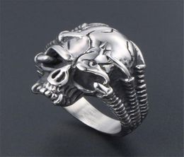 Gothic Men039s Finger Ring Biker Skull Stainless Steel Male Vintage Rings Men Jewellery High Quality Accessories 7434465487