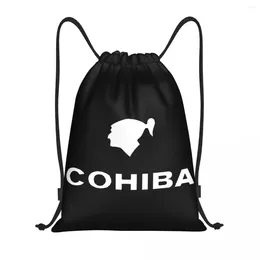 Shopping Bags Custom White Cohibas Drawstring Backpack Women Men Sport Gym Sackpack Foldable Cuba Bag Sack