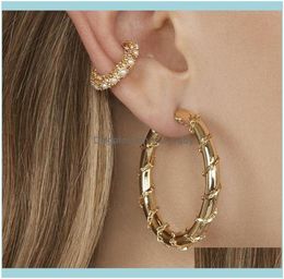 Jewelryfashion Pearl Ear Cuff Small Earrings For Women Trendy Punk Gold Round Hoop Crystal Jewelry No Piercing Hie Drop Delivery6244309