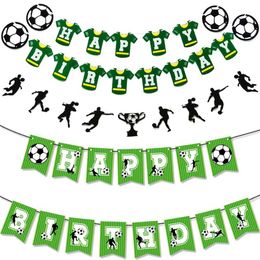 Banners Streamers Confetti Banner Flags Football Party Decoration Theme Happy Bday Bunting Sign Plies for Kids Boys Fan WX5.30WZAJ