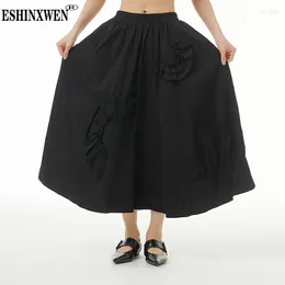 Skirts Eshin Solid Colour Patchwork Ruffle Big Size Loose High Waist Skirt For Women 2024 Spring Fashion Female Y2k Clothing TH5929