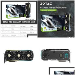 Graphics Cards Zotac New Rtx 4090 Rtx4090 Card Gddr6X Nvidia Gpu 4Nm 24Gb 384Bit 12Pin Video Gamer Rgb 2235Mhz Placa De Drop Delivery Dhjt4