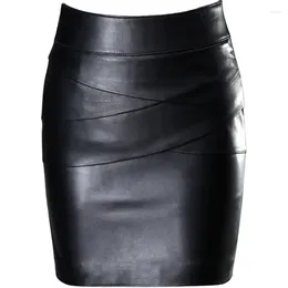 Skirts Hwitex Woman Mini Skirt Bodycon A Line Sexy Female High Waist Slim Genuine Leather Short Ladies Bottom HW3199