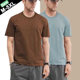 Men's T-Shirts Summer T-Shirts Men Free Ship Cotton Tshirt Male Plus Size 4XL 5XL Basic Short Sleeves Tee Shirt Fat Man Soft Plain Top Clothing