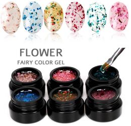 5ml Dried Flowers Nail Gel Transparent Nails Polish Natural Dry Flower Colorful Soak Off UV Painting Nail Art Gels Varnish 03101186181