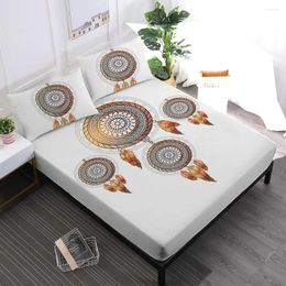 Bedding Sets Bohemia Mandala Bed Sheet Print Fitted Flat Sheets Linens Pillowcase Polyester Soft Bedclothes D35