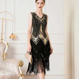Stage Wear 1920S Sequin Retro Latin Dance Dress standard ballroom dresses for women fringe skirt Y240529