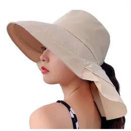 Wide Brim Hats Korean Fashion Sun Hat For Women Adjustable Beach Spring Summer Foldable Sunscreen Visors Gorros