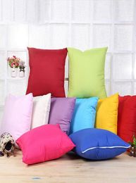 12 Colors Plain Throw Pillow Case Cover Blank Polyster Home Sofa Cushion Cover Car Home Decor XMAS Gift 4545cm HH79448195399