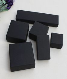 Jewelry Gift Retail Boxes Black Kraft Paper Packing Bracelet Necklace Ring Ear Nail Box Christmas New Year Gift Customize 10 size 4412978