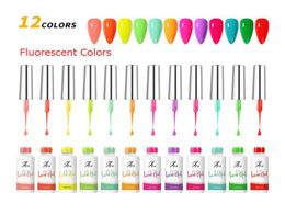 Factory Fluorescent 12 colors Paint Nail Gel Set kit Long Lasting Easy Painting UV Gel Art Gel Nail Polish Kit light gelpolish col1766769